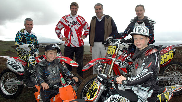 
 Back (left to right):
 Peter Ovens (Sporting MCC Save McAdam Park co-ord.) 
 Michael Crutchfield (State Member for South Barwon) 
 Peter Lindeman (Barwon Recreation Motorcycling Council) 
 Madison Bird (Bike 356)
 Front: Harry West and Jake West 
